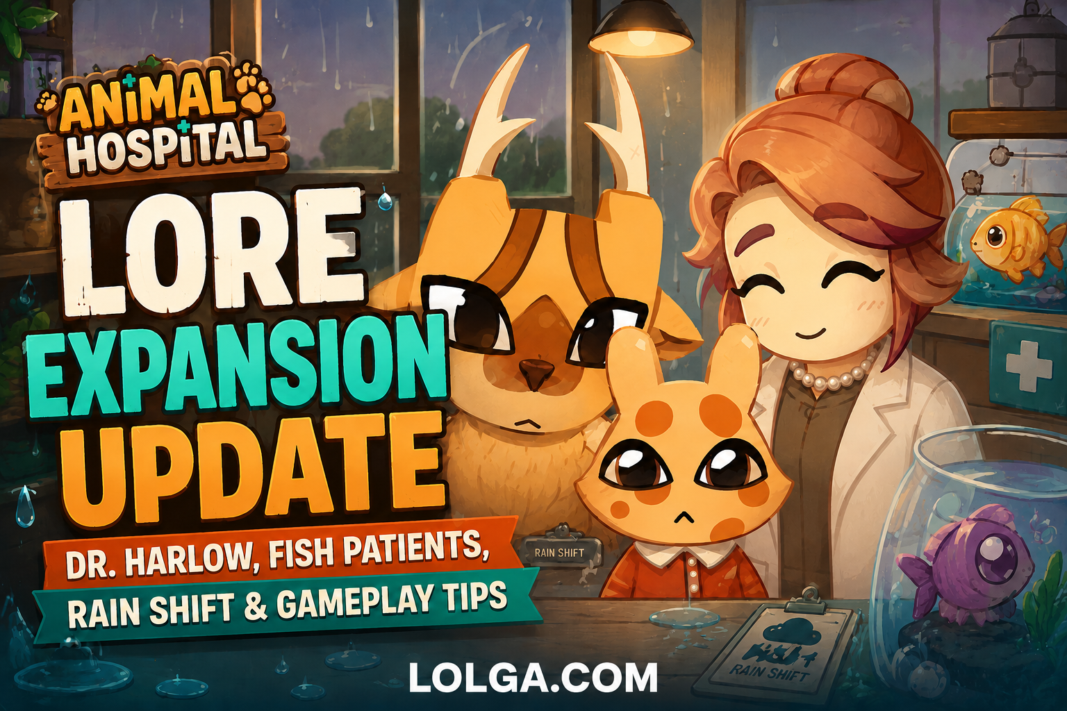Animal Hospital Lore Expansion Update: Dr. Harlow, Fish Patients,Rain Shift & Gameplay Tips