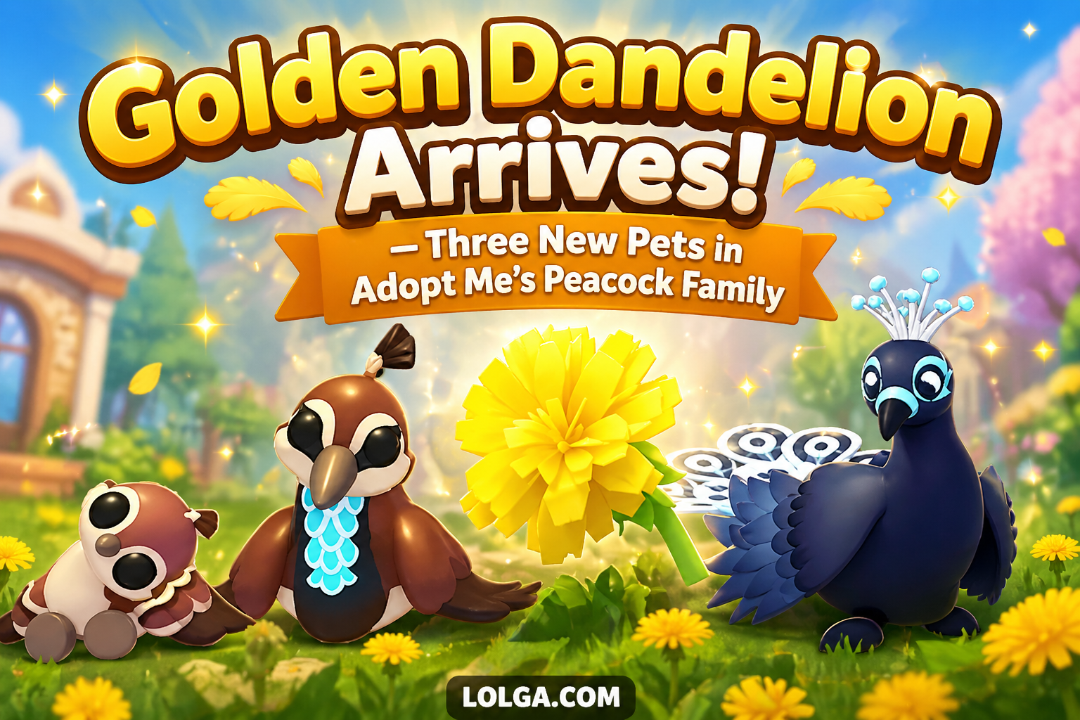 Golden Dandelion Arrives! — Three New Pets in Adopt Me's Peacock Family