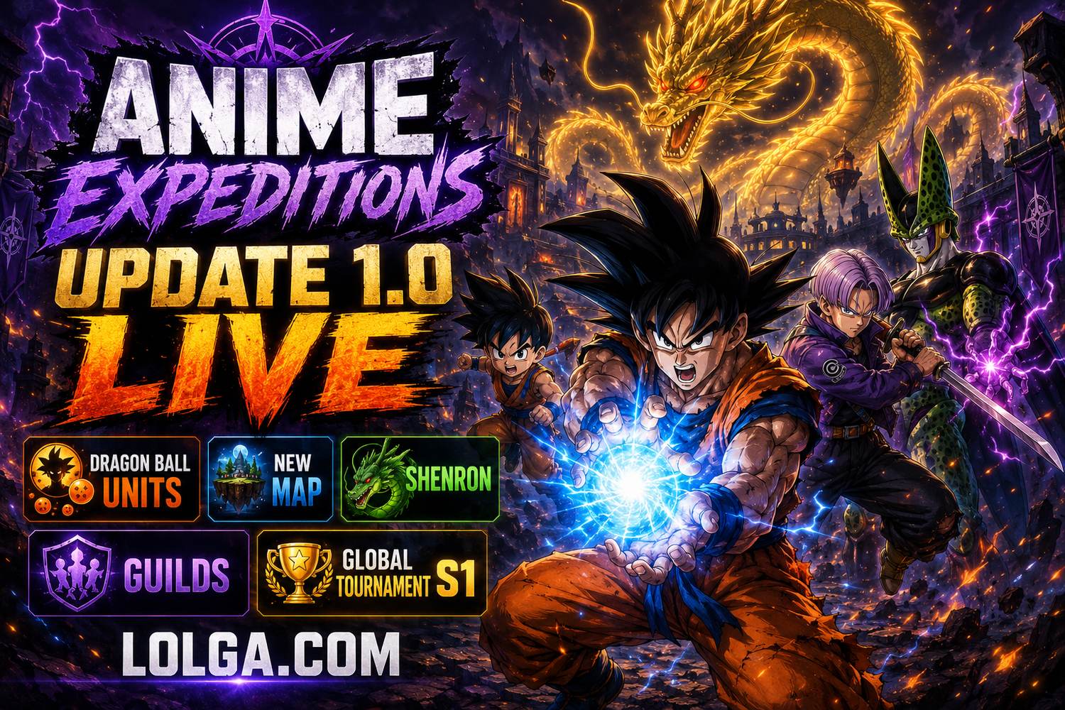 Anime Expeditions Update 1.0: Dragon Ball Units, Shenron, Guilds & New Map
