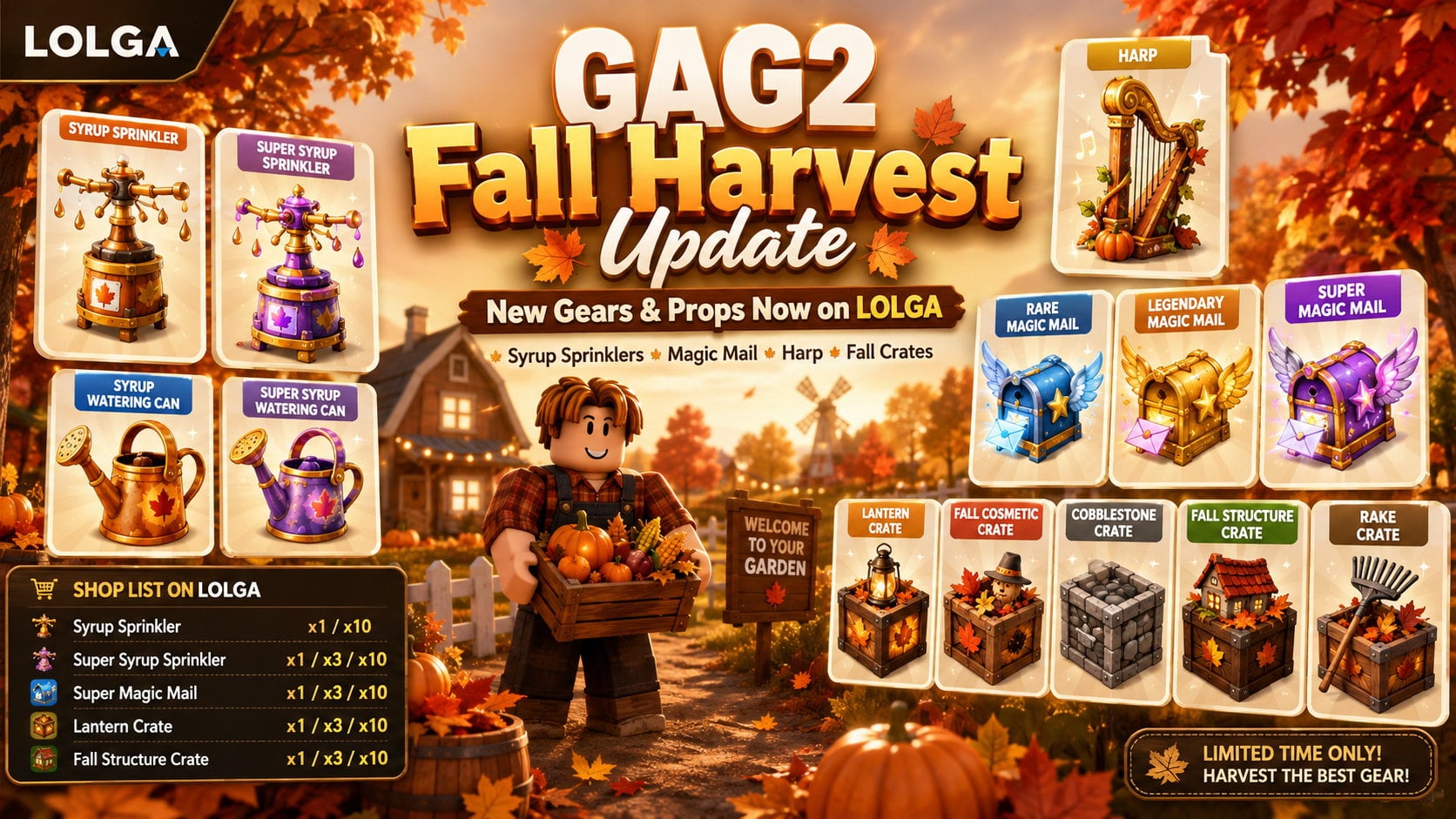 Grow a Garden 2 Fall Harvest Update: New Gears & Props
