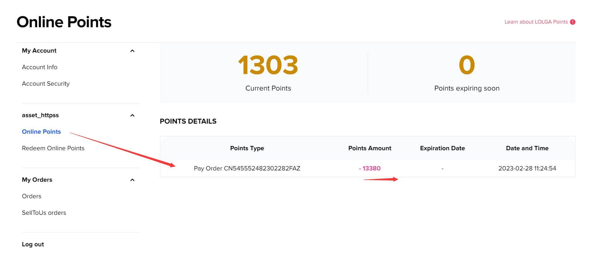 lolga Redeem Online Credit