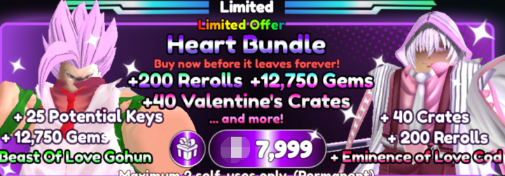 Anime Reborn Items All Server Heart Bundle