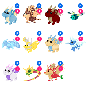Adopt Me All Server Dragon FR Pets Collection