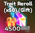 Anime Adventures Items All Server Trait Reroll (x50) (Gift)