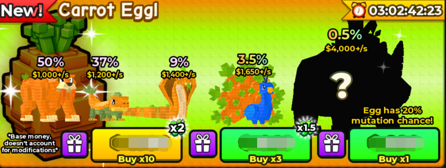 Catch And Tame Shop Carrot Egg*1