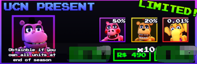 Five Nights TD All Server UCN Present Pack*10