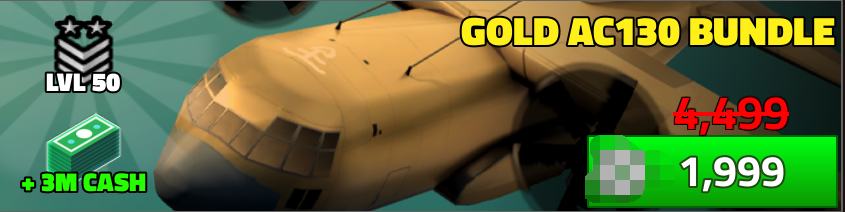 Military Tycoon All Server Gold AC130 Bundle