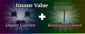 Sailor Piece Shop Insane Value(Dante Gloves+Rebellion Sword)
