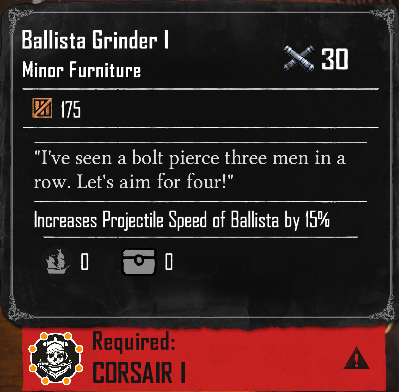 Skull and Bones Items Xbox Ballista Grinder I (Required:Corsair 1)