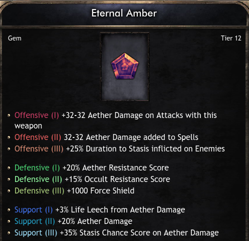 Gems Global Eternal Amber - Tier 12 Gem (Wolcen)