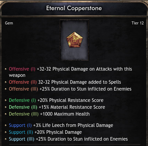 Gems Global Eternal Copperstone - Tier 12 Gem (Wolcen)