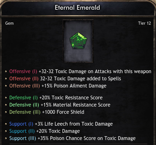 Gems Global Eternal Emerald - Tier 12 Gem (Wolcen)