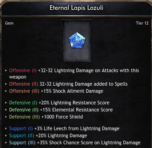 Gems Global Eternal Lapis Lazuli - Tier 12 Gem (Wolcen)