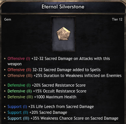 Gems Global Eternal Silverstone - Tier 12 Gem (Wolcen)