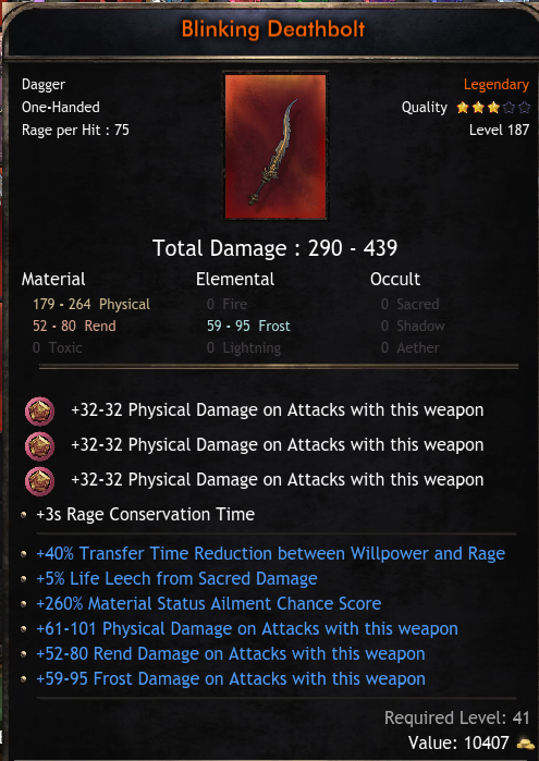 Leveling Items Global Leveling Gear - Blinking Deathbolt - (Wolcen) ID3