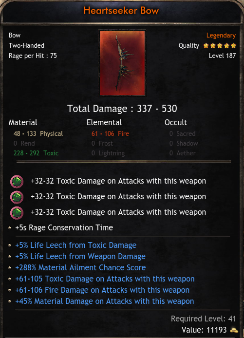 Leveling Items Global Leveling Gear - Heartseeker Bow - (Wolcen) ID02