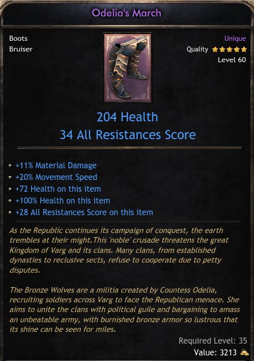 Unique Items Global Odelia's March - (Wolcen)