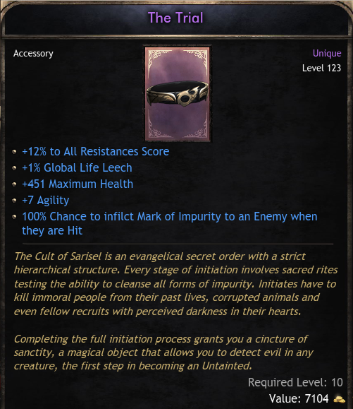 Unique Items Global The Trial - (Wolcen) ID-2