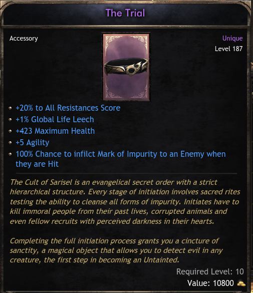 Unique Items Global The Trial - (Wolcen) ID-4