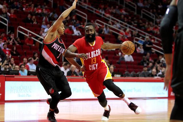 哈登砍26+12+14 火箭6人得分上双大胜开拓者