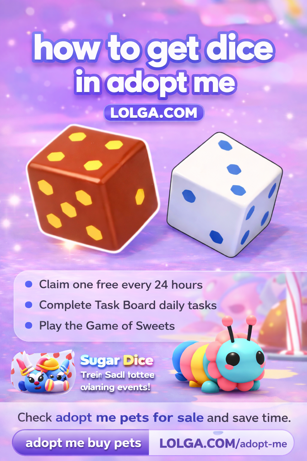 How to get dice in Adopt Me graphic