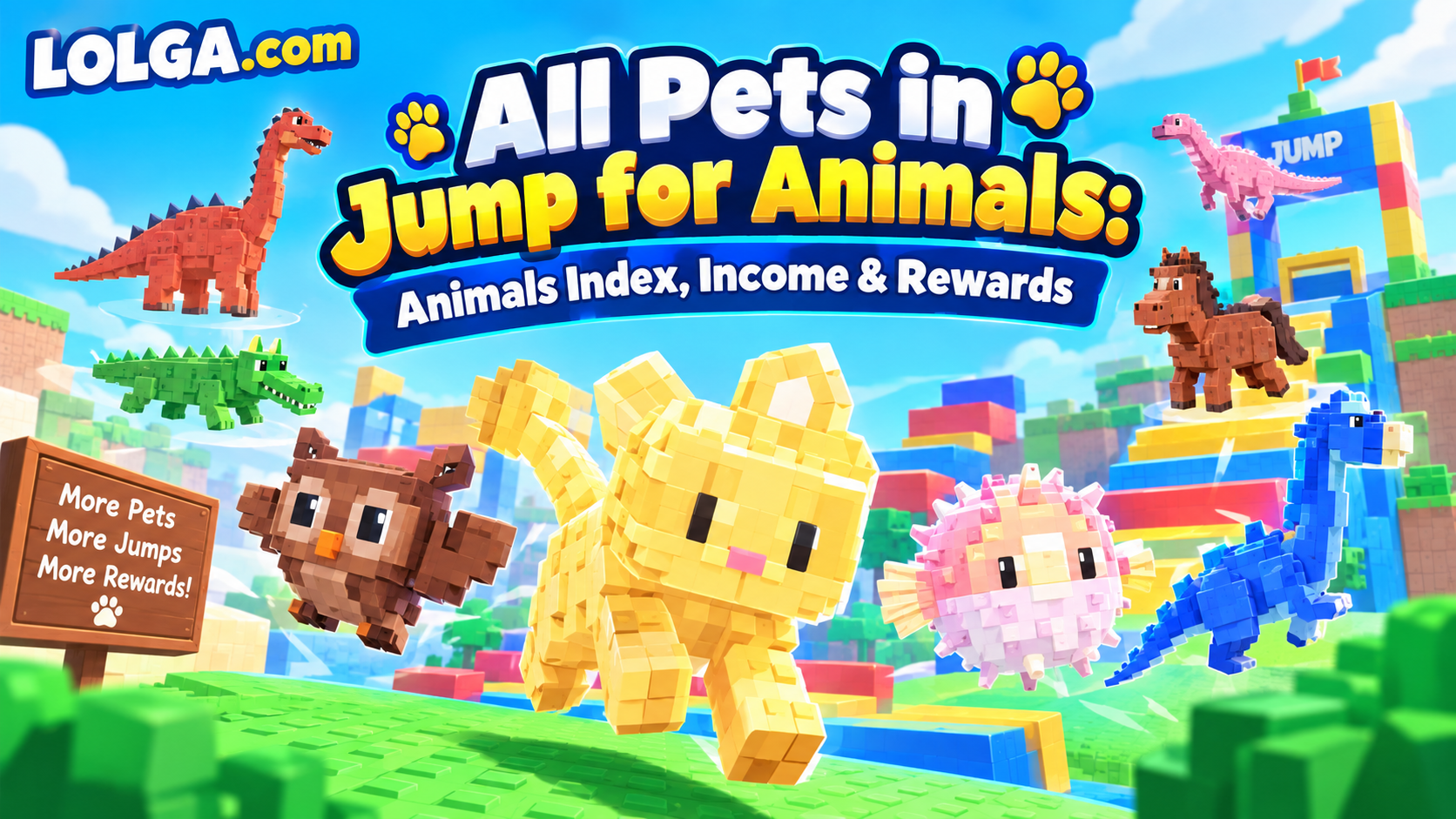 All Pets in Jump for Animals: Animals Index, Income & Rewards