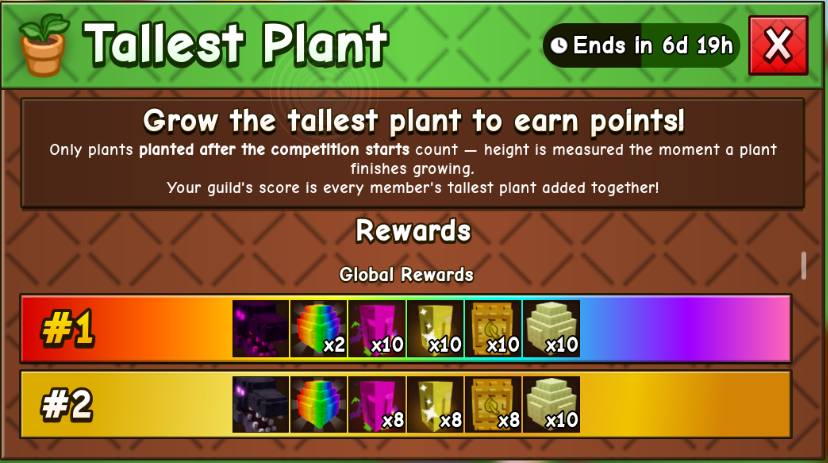 Week 5: Tallest Plant