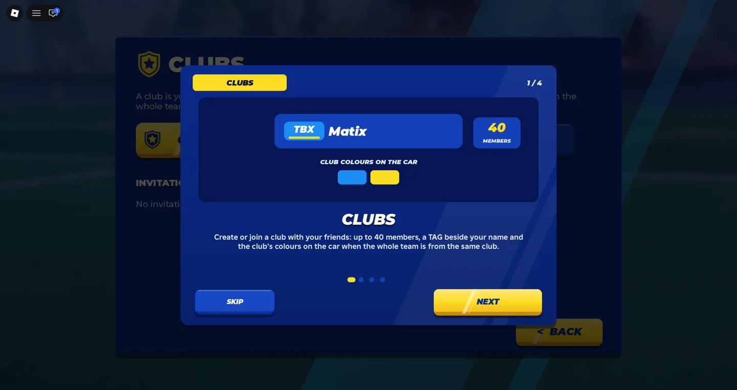 Turbo Soccer Clubs interface showing a club and a member count