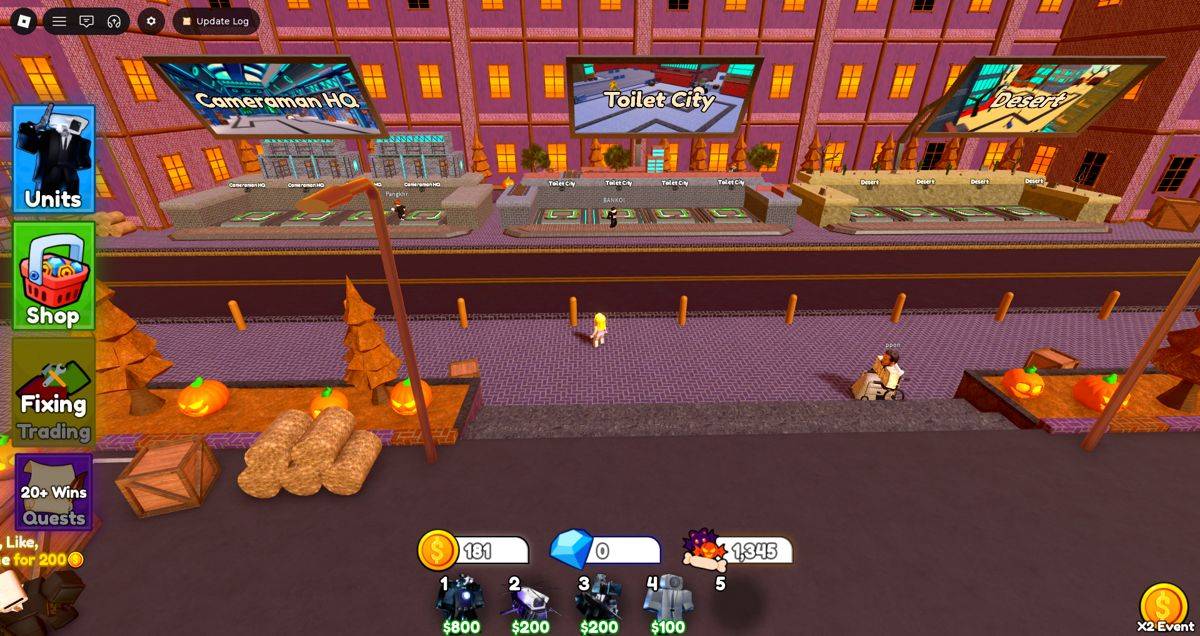 Lobby map choices in Cameraman Tower Defense