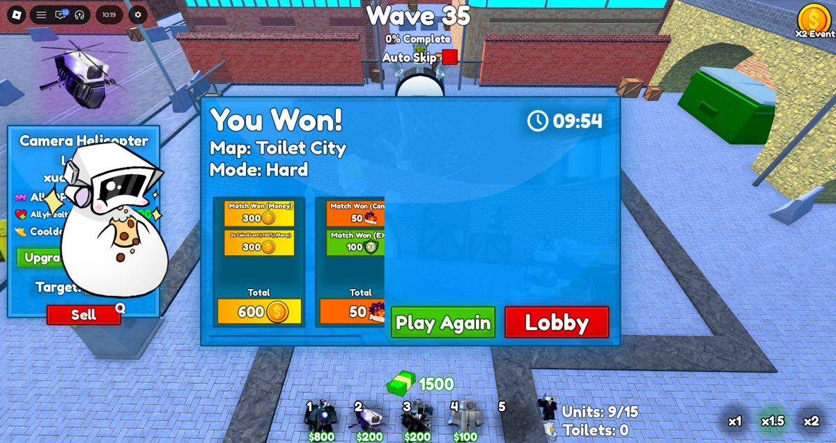 Completed Hard run victory screen