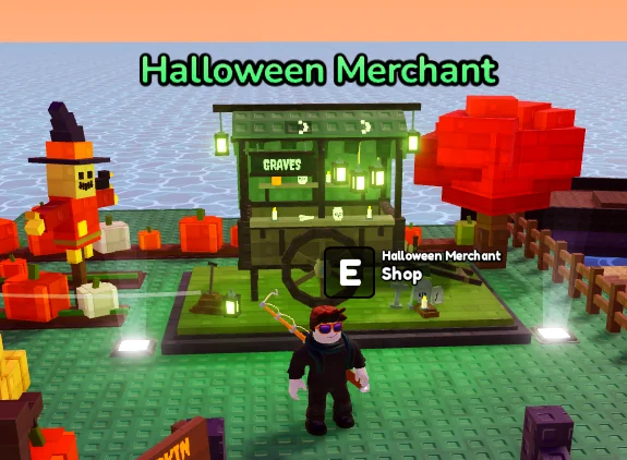 Halloween Merchant NPC location in Deep Fishing Haunted Hollow