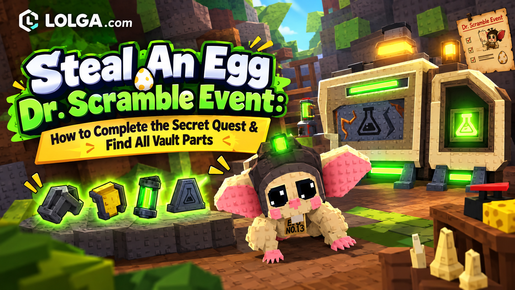 Steal An Egg Dr. Scramble Event: How to Complete the Secret Quest & Find All Vault Parts