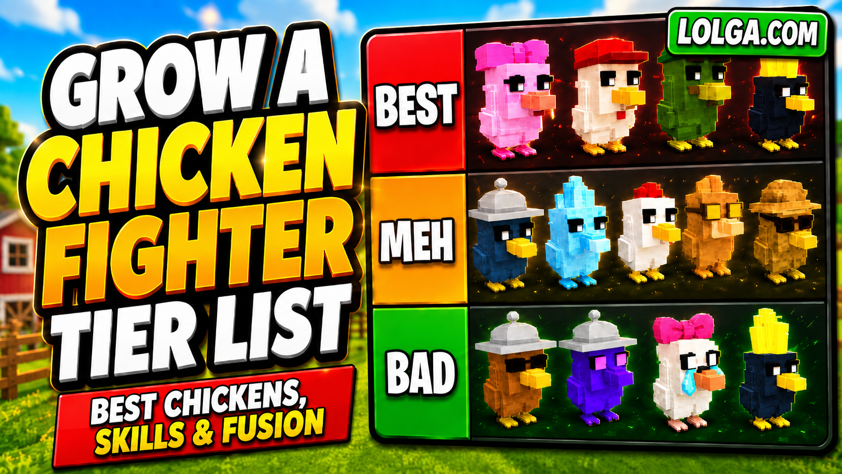 Grow a Chicken Fighter Tier List: Best Chickens, Skills & Fusion | LOLGA