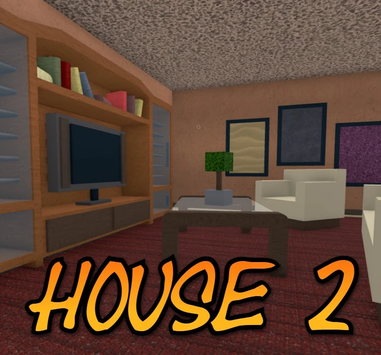 House 2 map in Murder Mystery 2 with a living-room preview and House 2 name