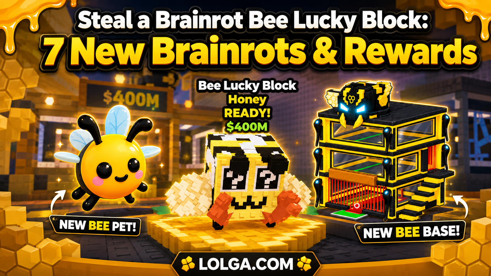 Steal a Brainrot Bee Lucky Block: 7 Brainrots & Odds